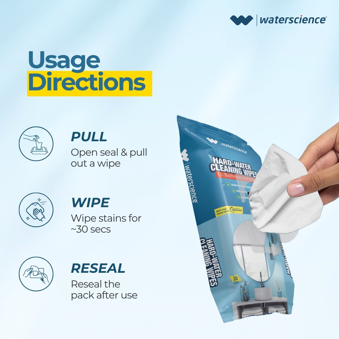 Hard Water Cleaning Wipes (Pack of 35)