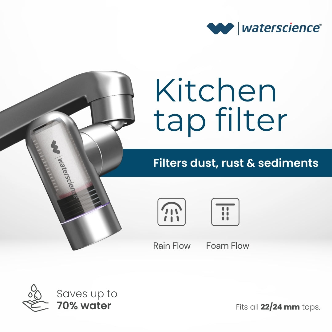 CLEO Tap Filter for Hard Water + KTF Kitchen Tap Extender with Sediment and Dust Filter