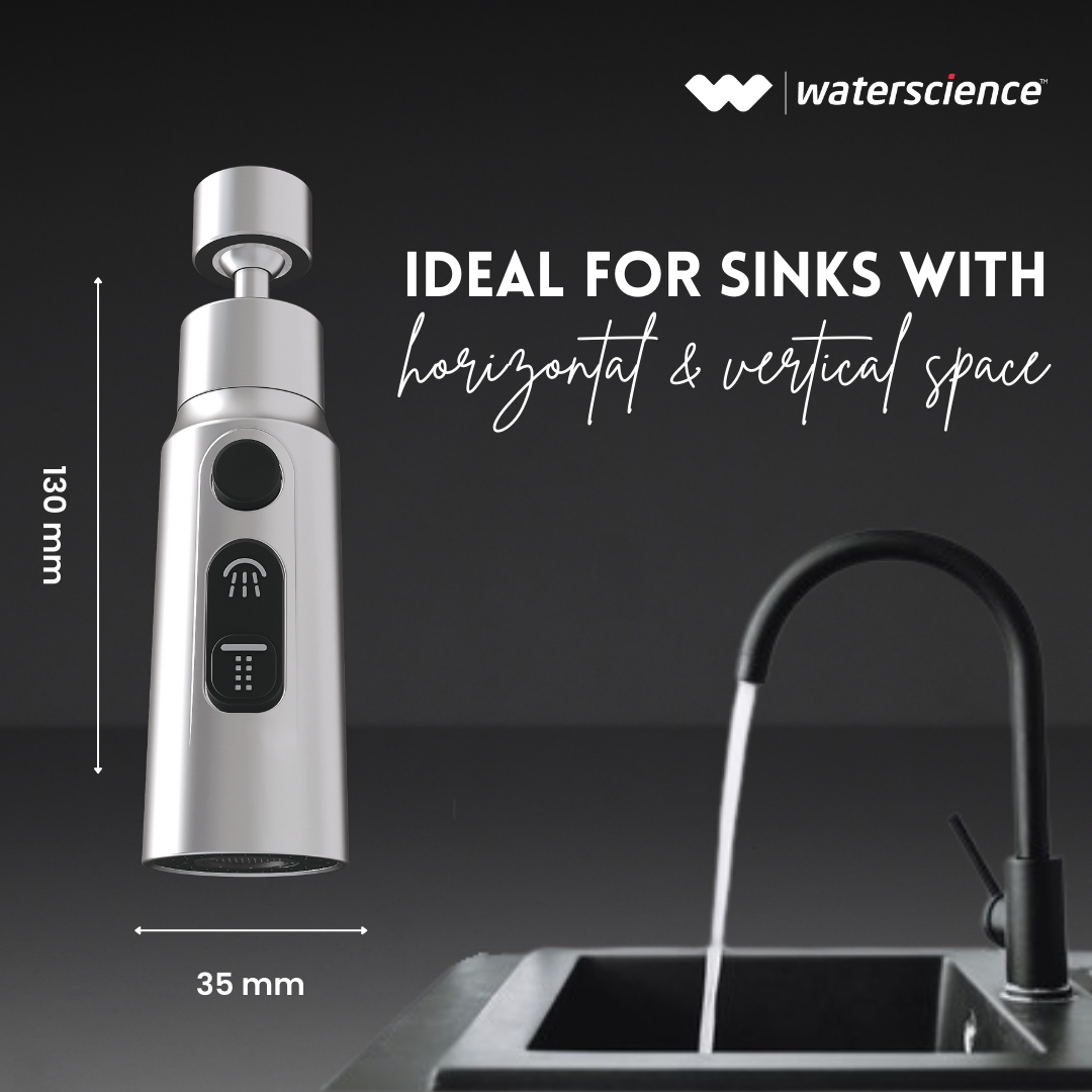 Water Saving Combo Pack - Multi Flow Shower Filter + Kitchen Tap extender + Health Faucet