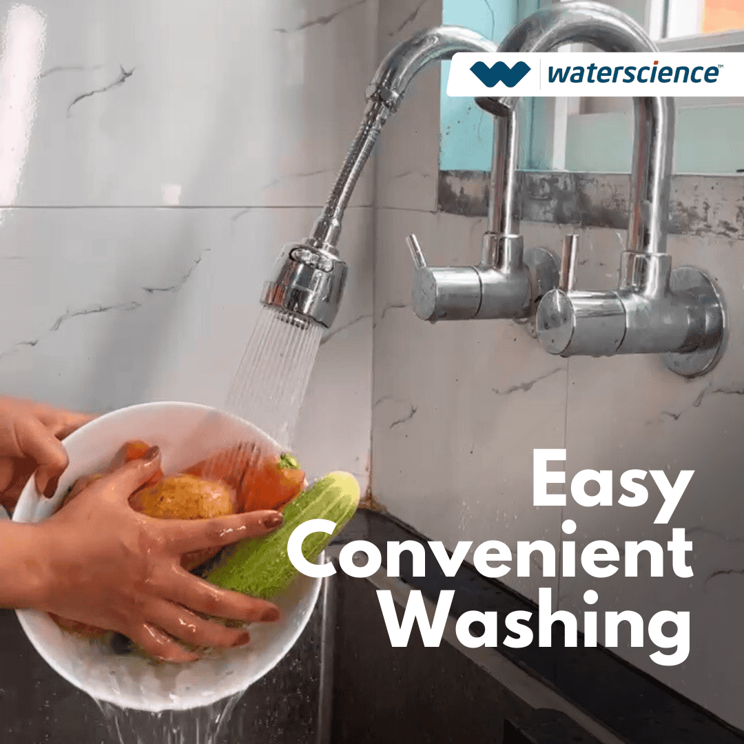 CLEO Shower Filter for Hard Water | Borewell/Tanker Water Cartridge + AERA Flexi Kitchen Tap Extender