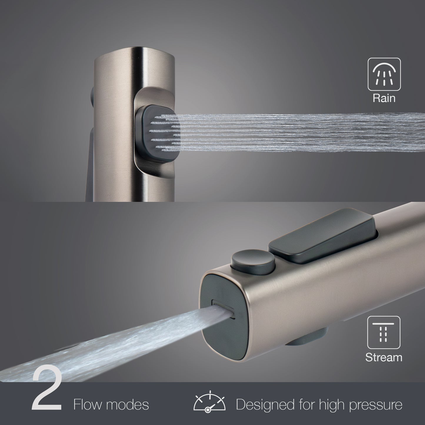 With Hose - Gun Metal