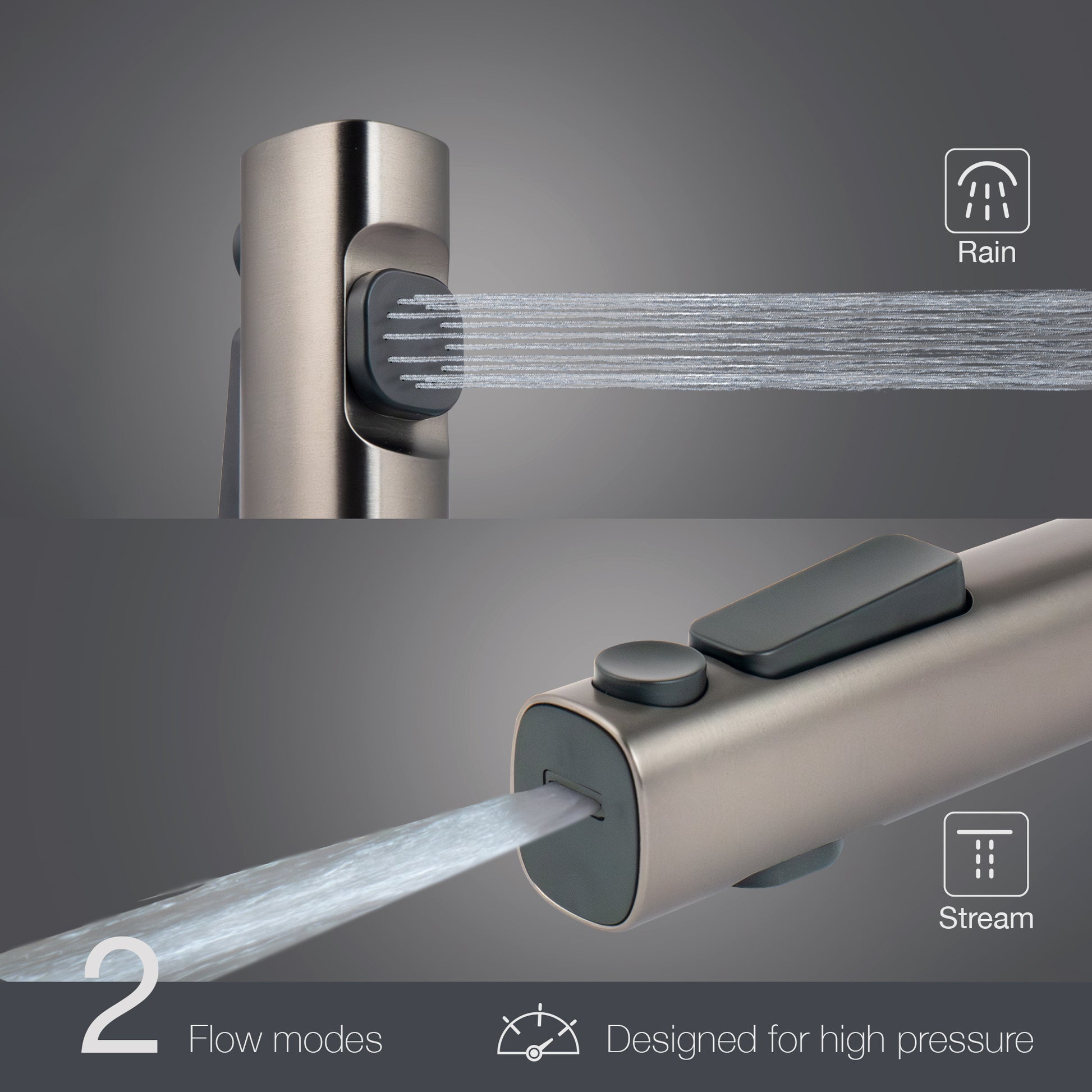 With Hose - Gun Metal