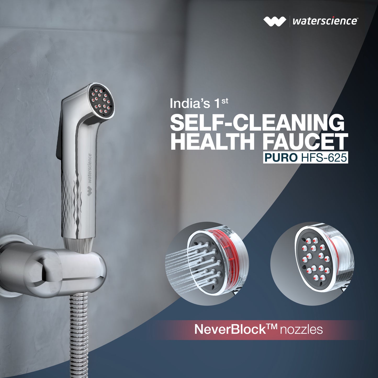 India's 1ˢᵗ Self-cleaning Health Faucet - With NeverBlock™ Technology - PURO HFS 625
